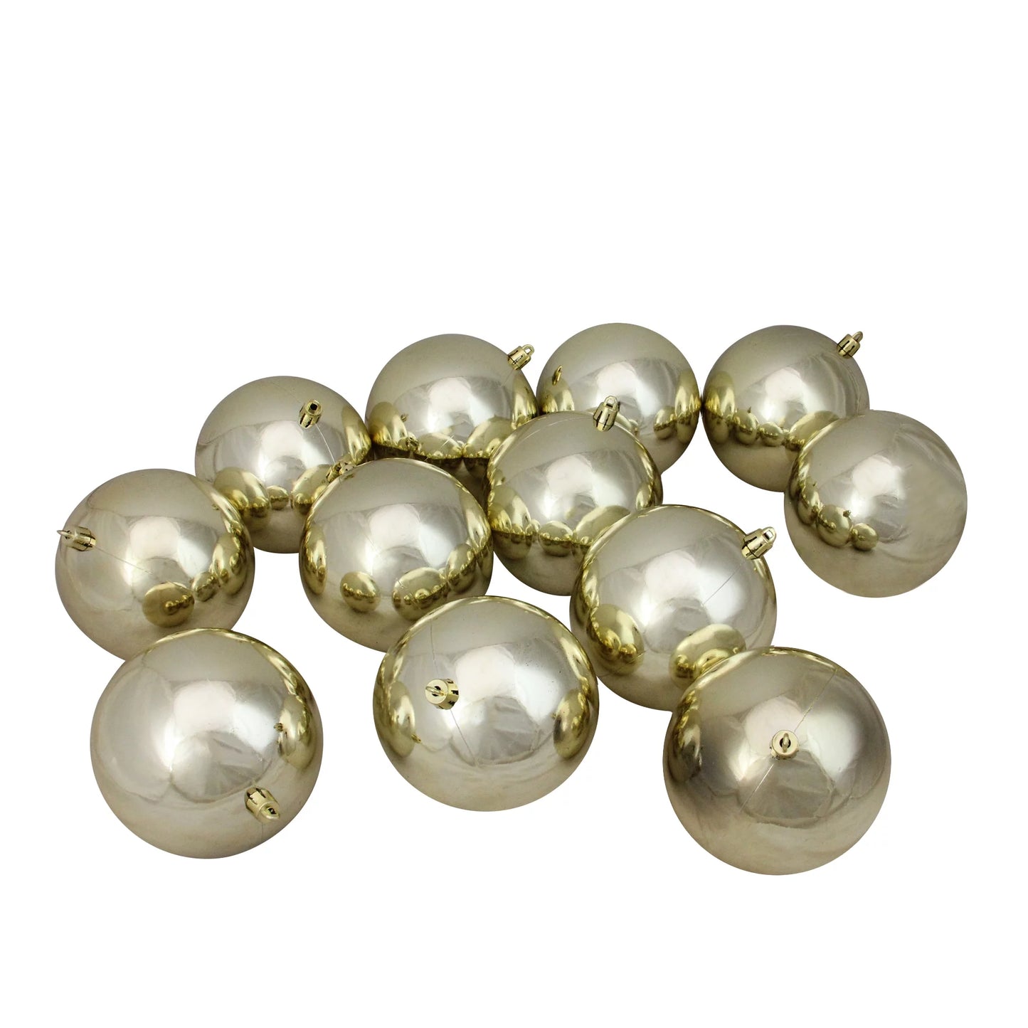 12Ct Shatterproof Shiny Christmas Ball Ornament Set 4" - Gold