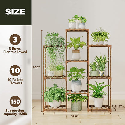 Plant Stand Indoor Plant Stands Wood Outdoor Tiered Plant Shelf for Multiple Plants, Ladder Plant Holder