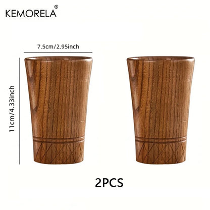 Wooden Tea Cups Handmade Natural Wooden Japan Style Cups Beer Tea Coffee Milk Water Cup Kitchen Bar Drinkware for Drinkware